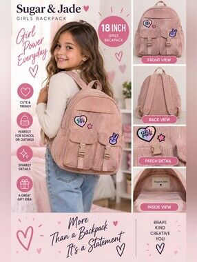 Sugar & jade girls 18 inch girl power bookbag #05
